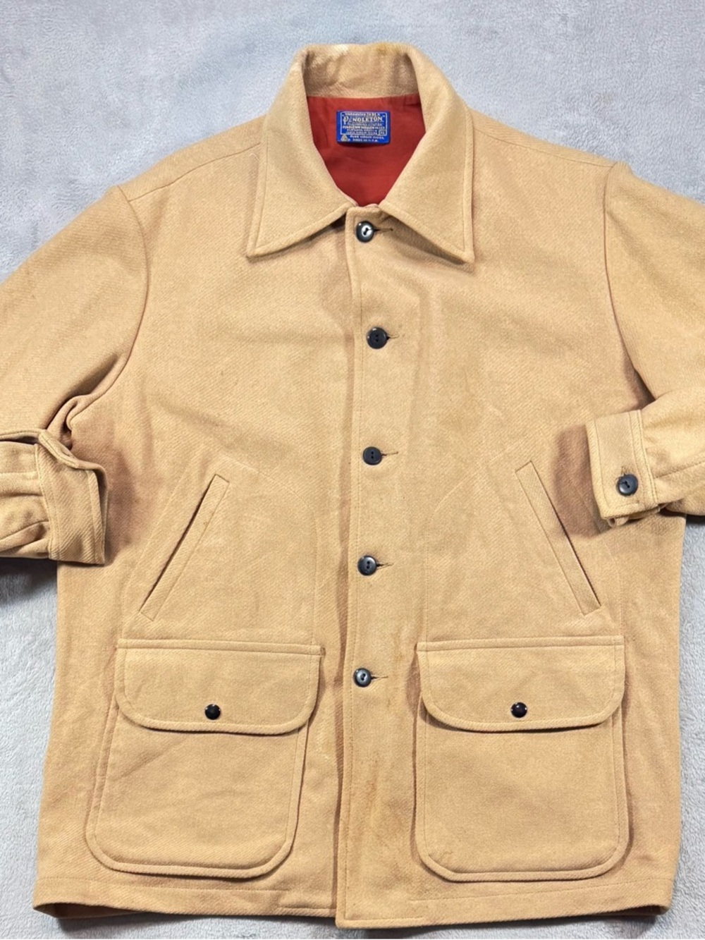 Vintage 60’s Pendleton Cruiser Hunting Jacket Size XL Wool USA  Tan